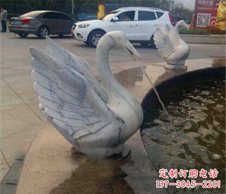 温州大理石天鹅喷泉石雕