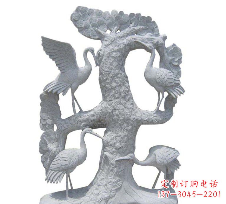 温州精美大理石松树雕塑
