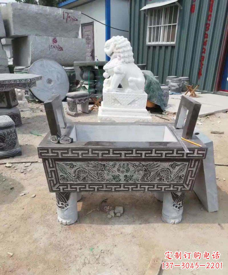 温州精美大理石香炉雕塑