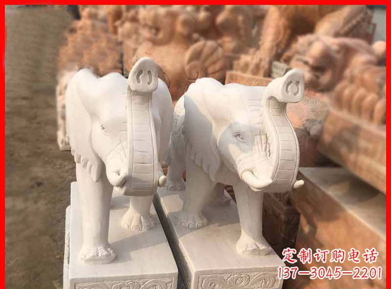 温州产品名称大理石小象招财石雕