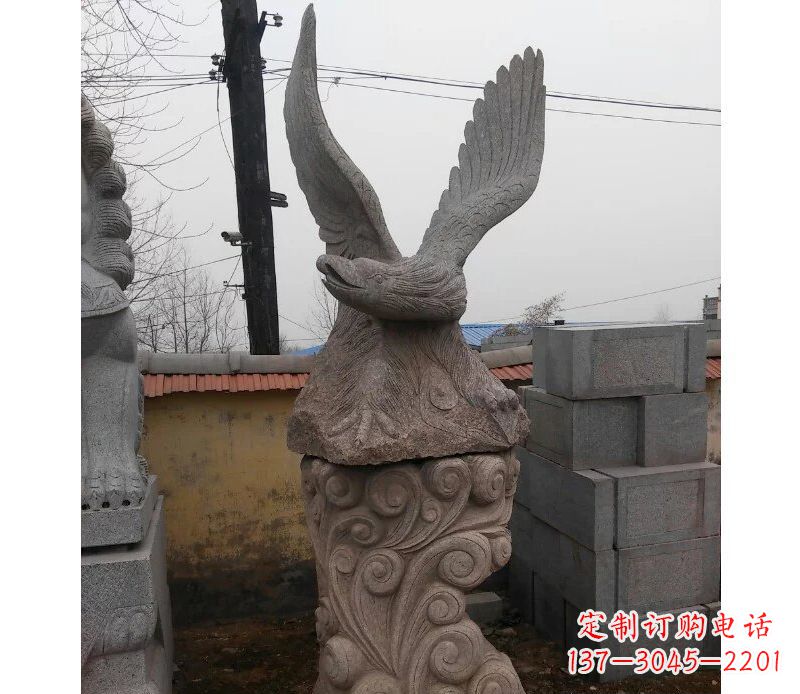温州绚丽振翅的大理石雄鹰雕塑