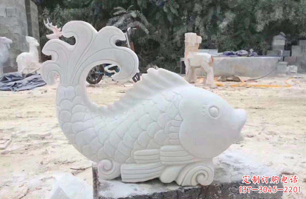 温州大理石鱼喷泉雕塑