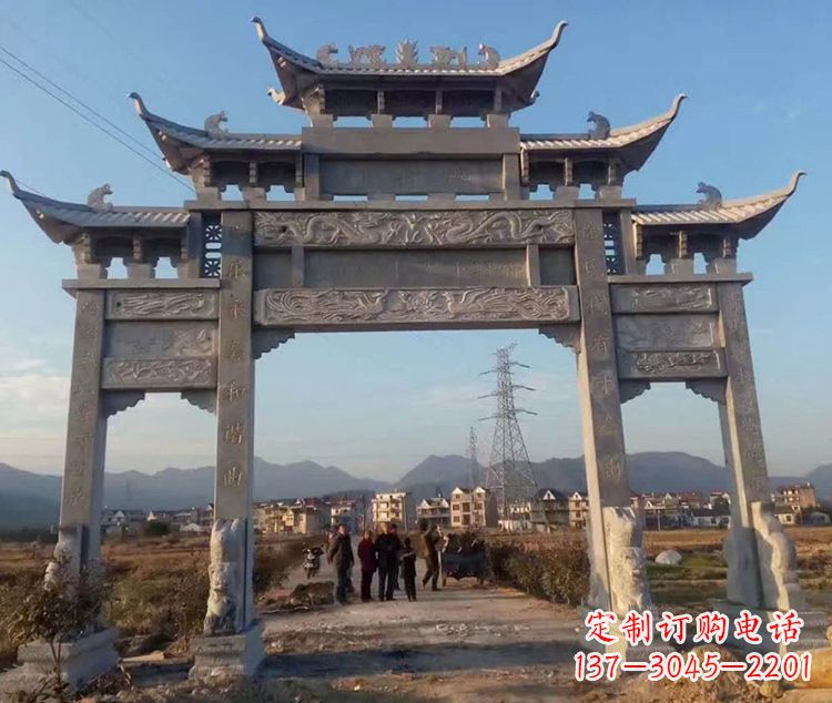 温州大石牌坊雕塑—中领雕塑定制专业