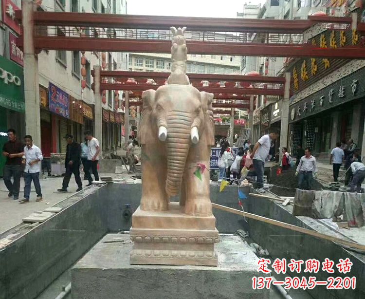 温州优雅活泼的大象石材雕塑