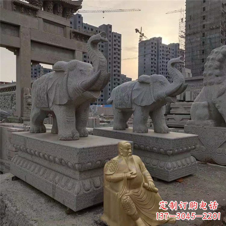 温州精美大象石雕