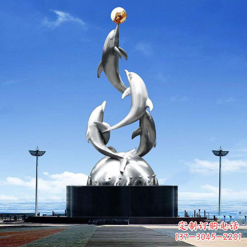 温州引领潮流的不锈钢海豚雕塑