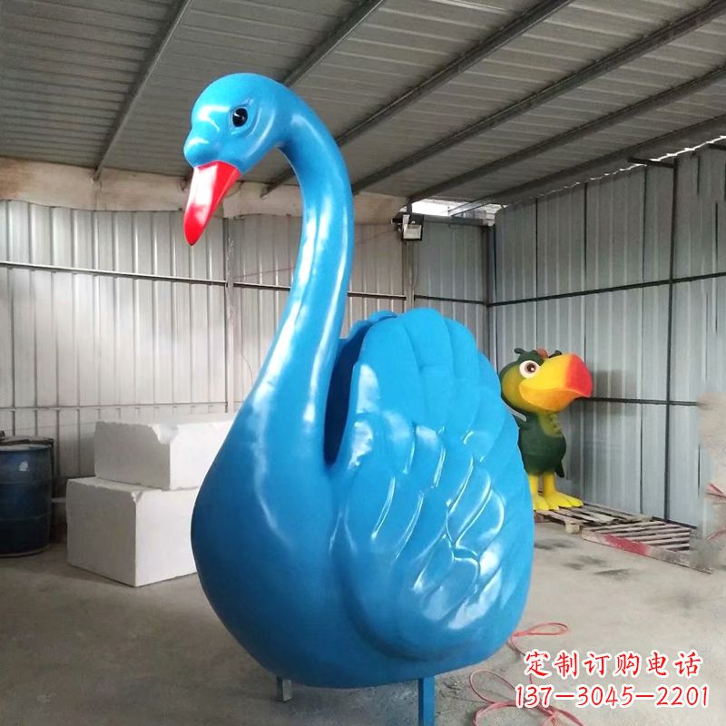 温州高雅大气的彩绘天鹅雕塑