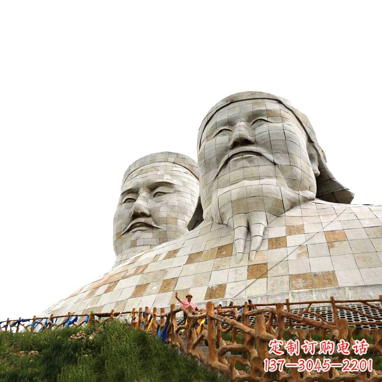 温州大型成吉思汗石雕头像景观雕塑