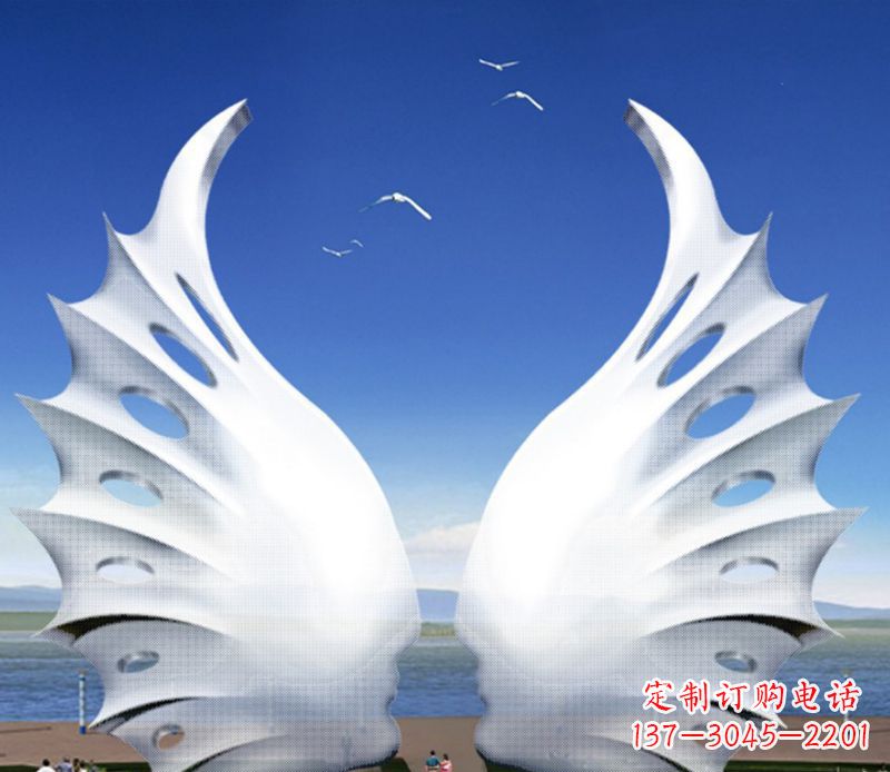 温州大型翅膀雕塑不锈钢