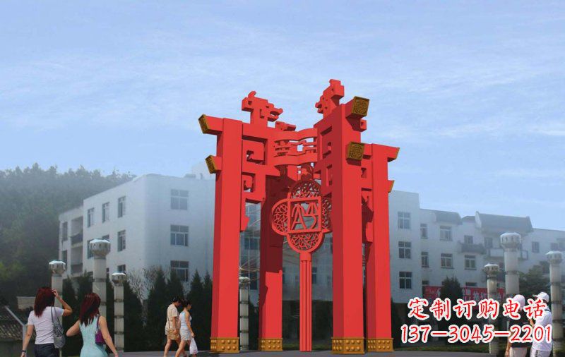 温州大型抽象灯笼广场不锈钢雕塑