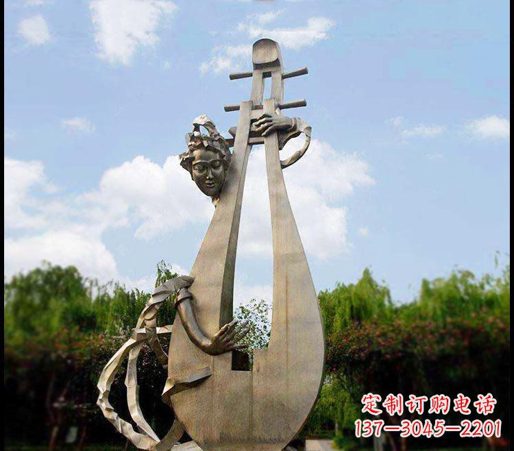温州精美铜雕琵琶雕塑