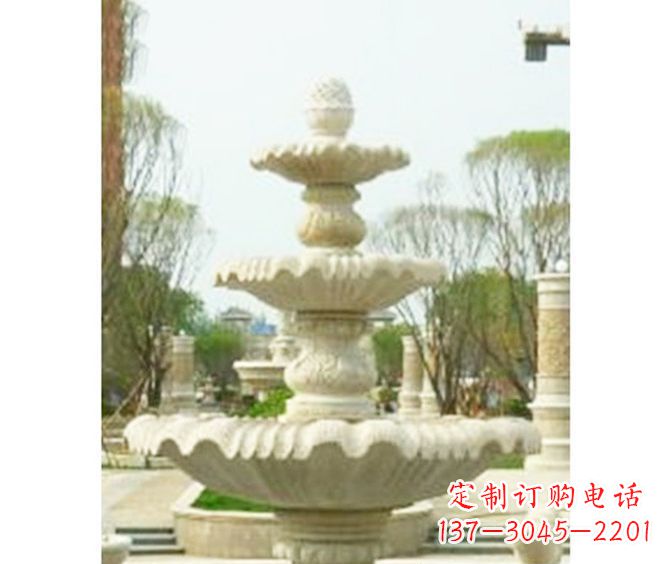 温州圆润线条的精美喷泉石雕