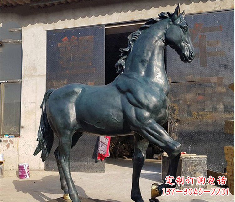 温州大型公园铸铜马雕塑 (2)