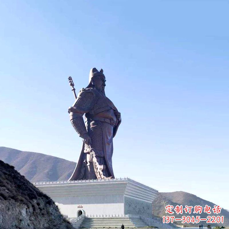 温州大型关公铸铜雕塑-景区景点大型历史名人三国名将关羽雕像