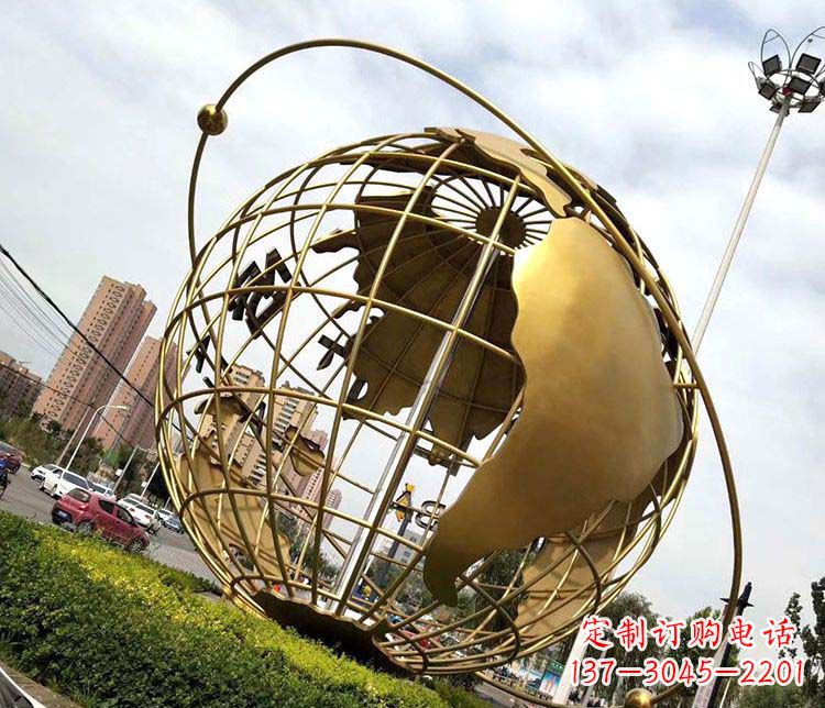 温州地球仪不锈钢雕塑拓宽视野,致敬世界