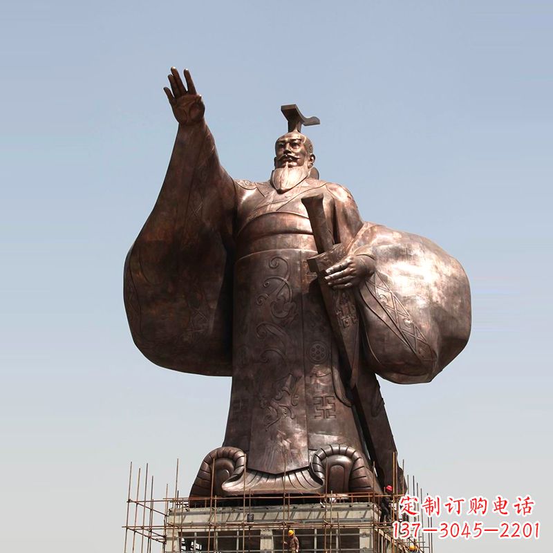 温州大型景区历史名人秦始皇铜雕景观塑像