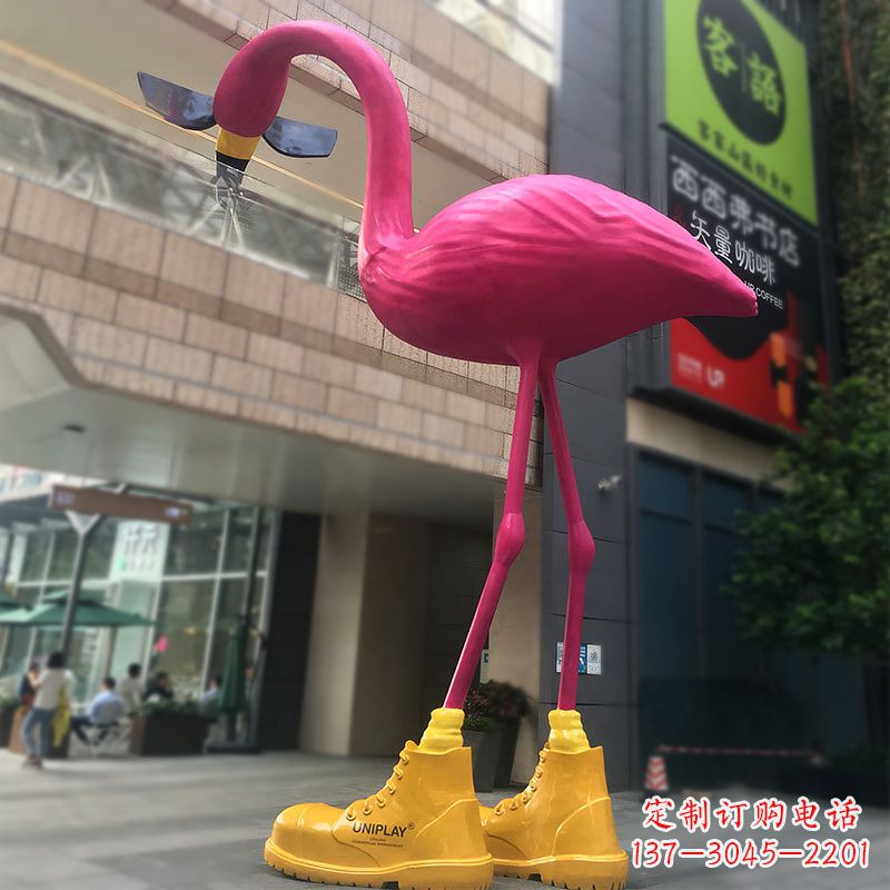 温州精美多彩的火烈鸟雕塑