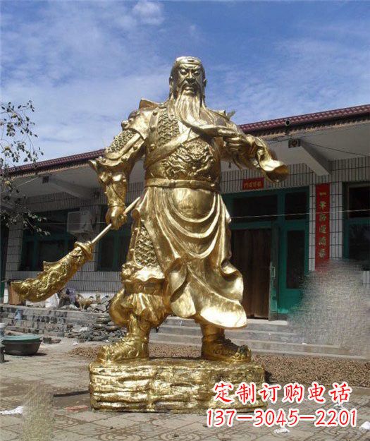 温州精美大型立式关公铜雕