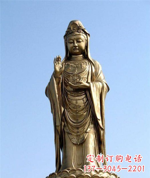 温州大型立式铜观音雕塑
