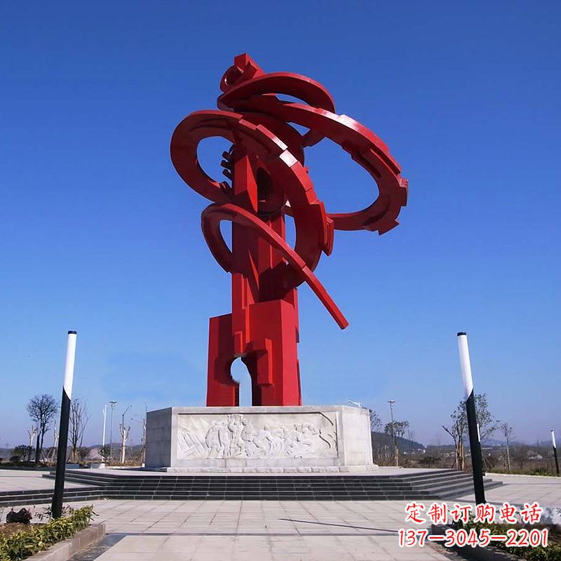 温州大型龙形不锈钢景观雕塑-广场抽象神兽景观标识