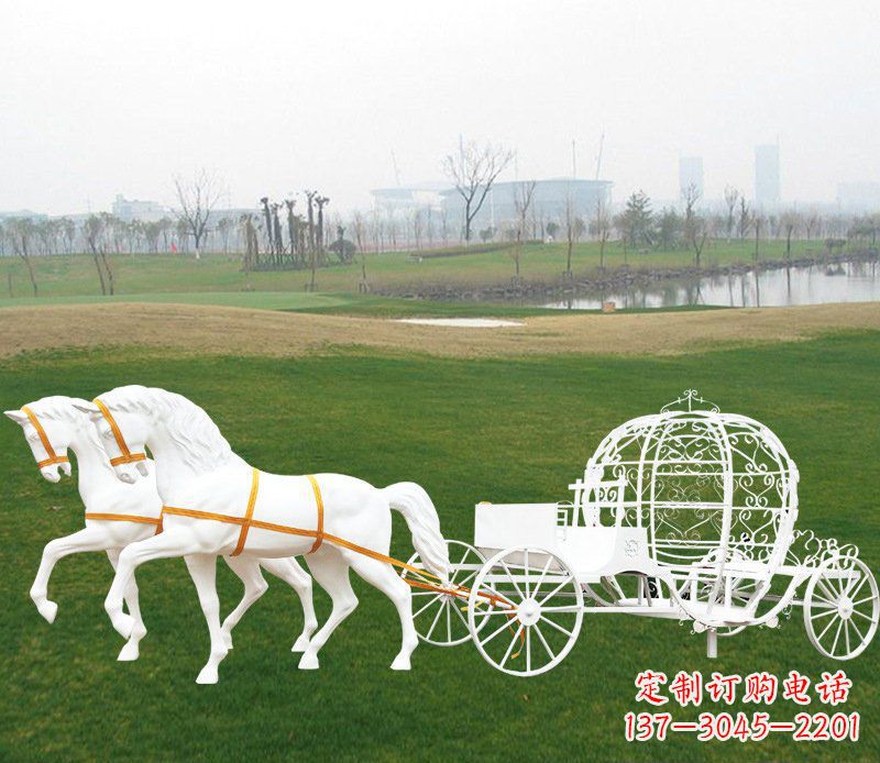温州优雅迷人的欧式马车动物玻璃钢雕塑