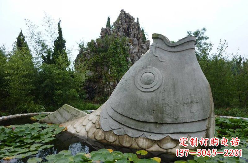 温州大型石质鲤鱼雕塑