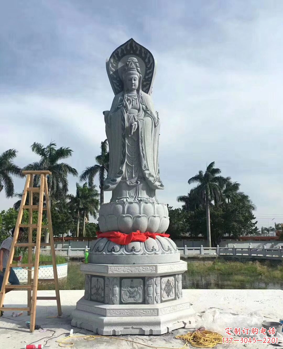 温州大型石雕观音广场景观雕塑户外摆件