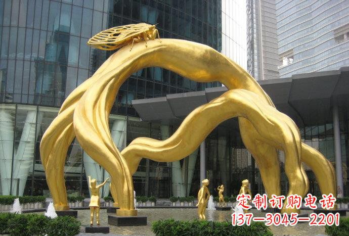 温州大型树枝铜雕艺术景观