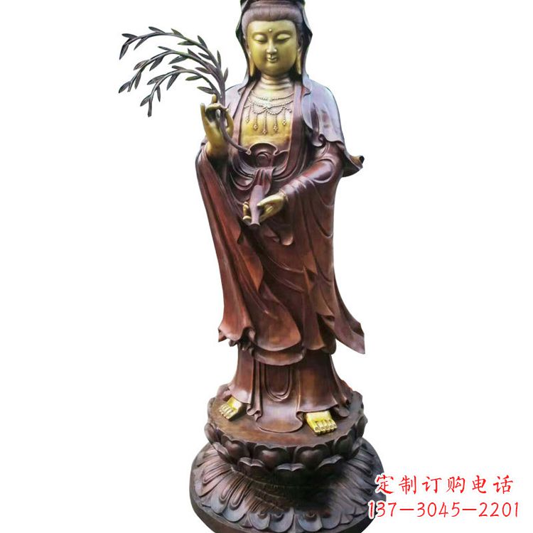 温州高贵优雅的观音铜雕塑