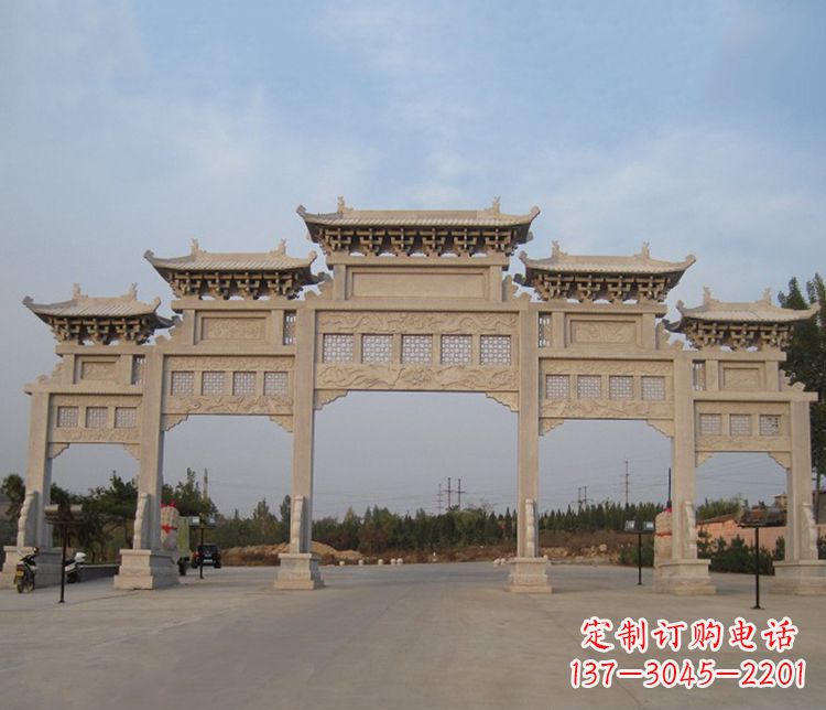温州大型五门牌坊石雕