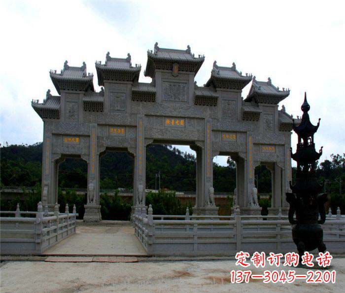 温州大型五门石雕牌坊