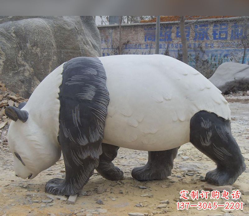 温州特色熊猫石雕定制