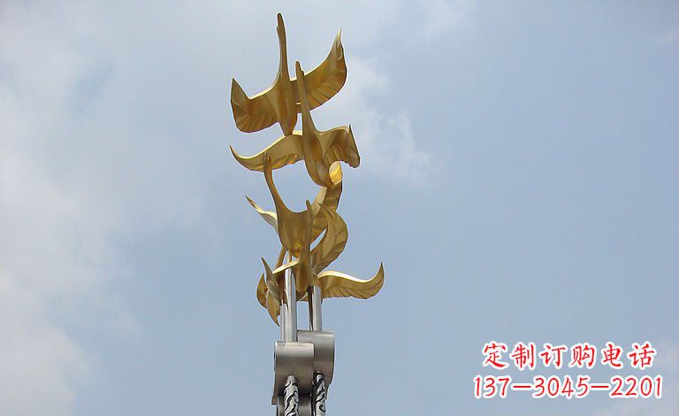 温州大雁不锈钢雕塑—梦想之羽