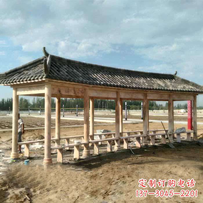温州华丽精美的瓦石长廊雕塑