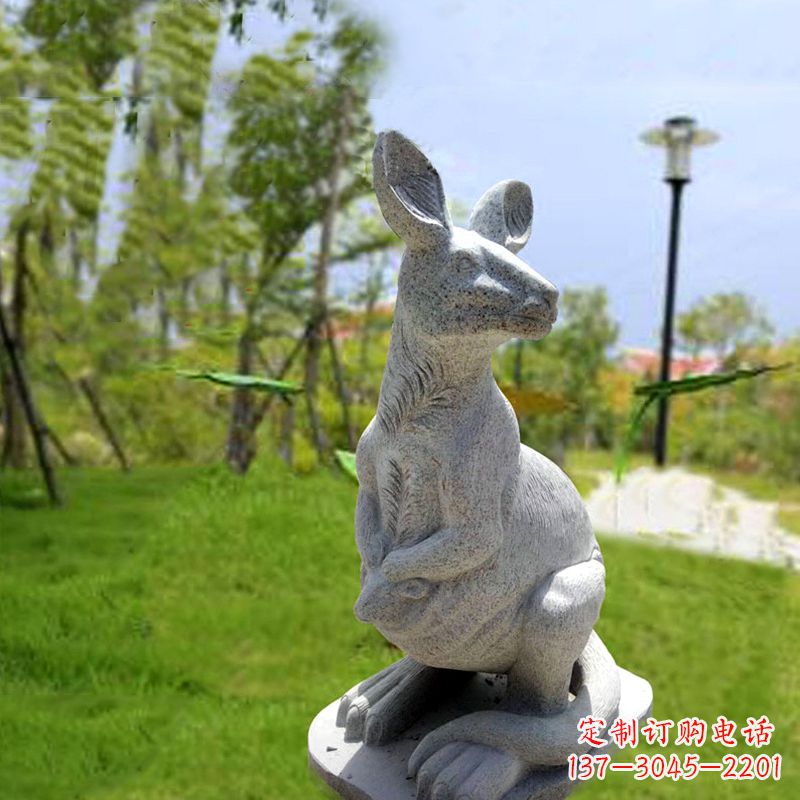 温州高品质袋鼠雕塑,精致石雕摆件