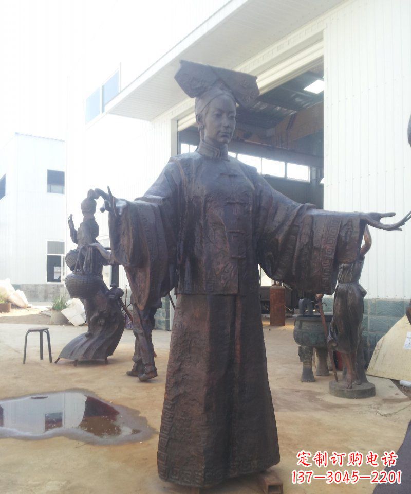 温州清朝女子古代人物铜雕塑