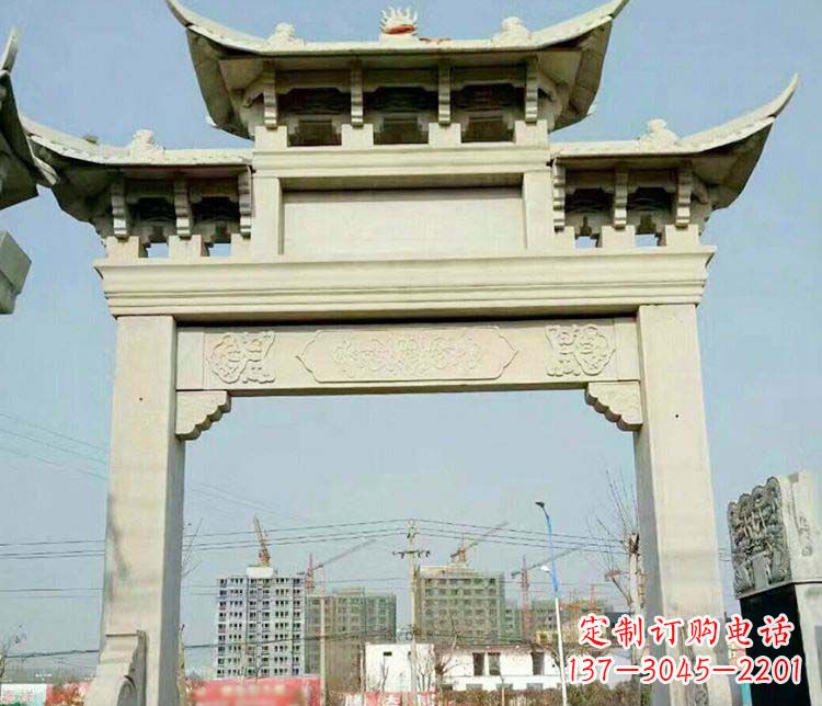 温州单门道路牌坊石雕
