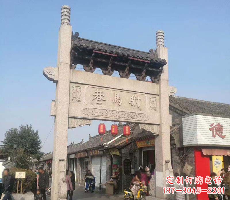 温州单门石牌坊石雕_1