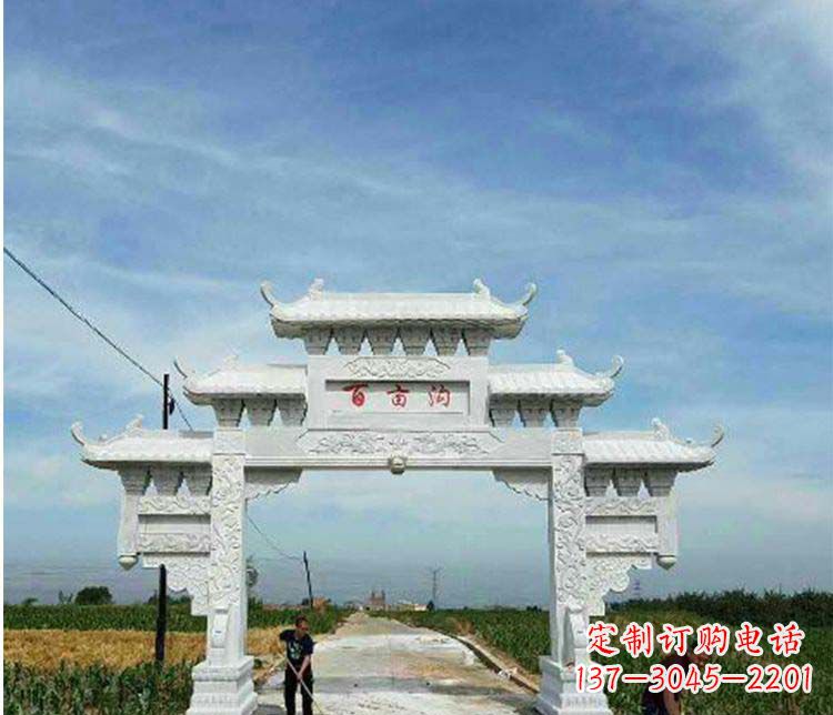 温州单门石牌坊石雕_2