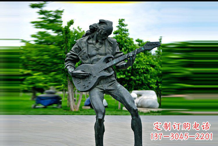 温州铜雕吉他景观雕塑