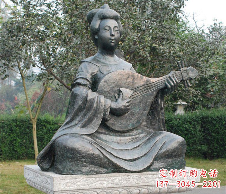 温州古典风情弹琵琶雕塑
