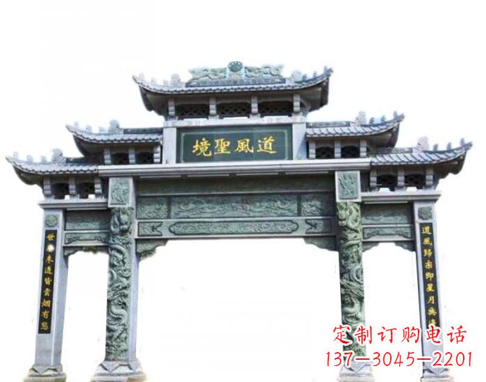 温州精美石雕牌坊雕塑,为贵客营造至尊荣耀