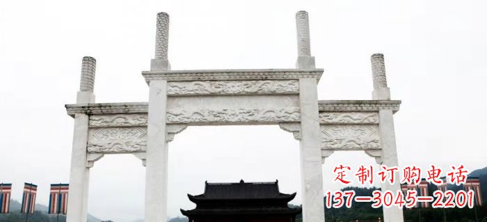 温州领雕塑-定制道路牌坊雕塑