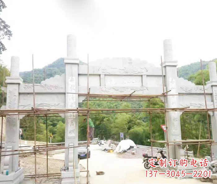 温州道路三门牌坊石雕 (3)