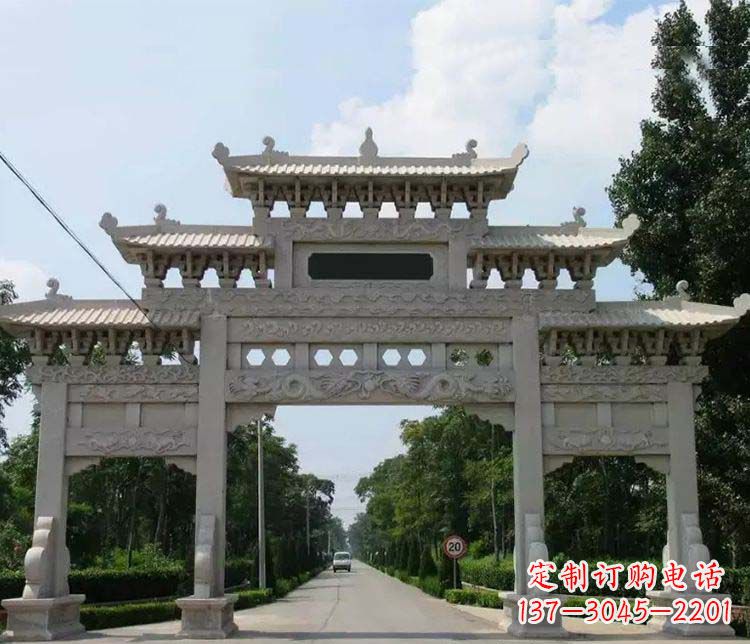 温州道路三门牌坊石雕