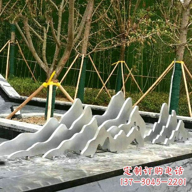温州高品质室外不锈钢假山雕塑