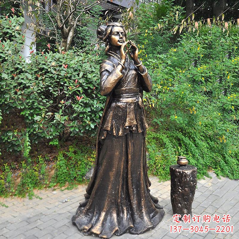 温州貂蝉铜雕塑公园古代美女人物雕塑