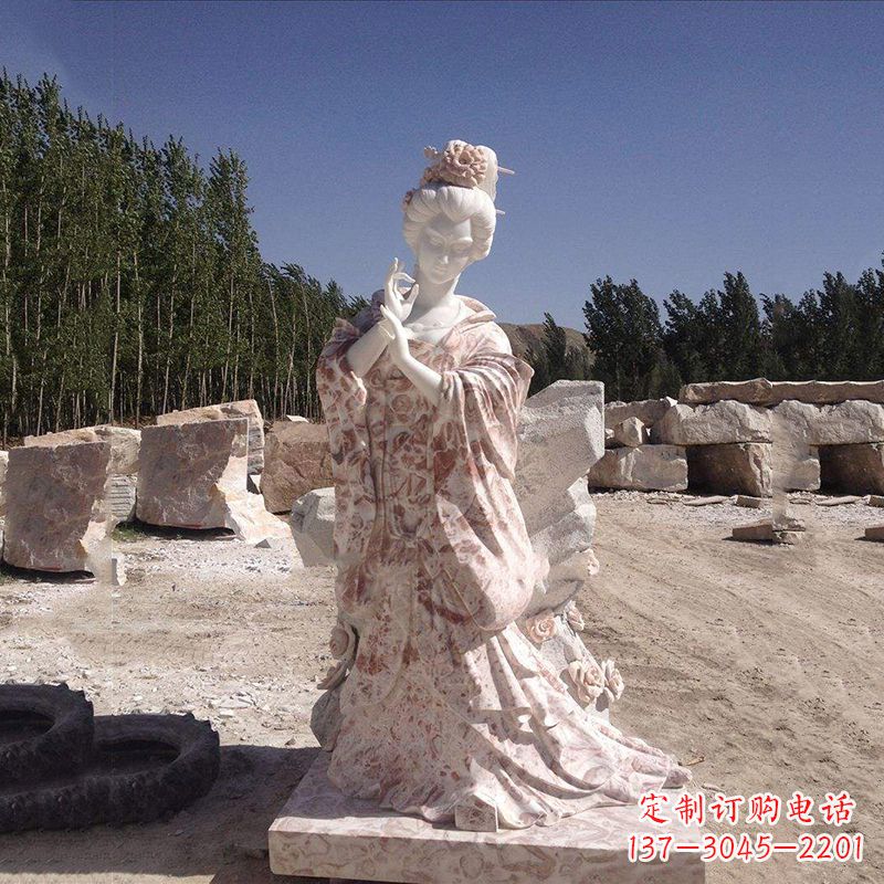 温州传统艺术精美貂蝉石雕塑