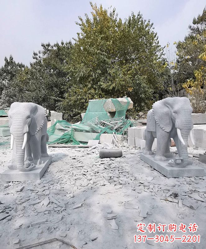 温州优雅精美大象石雕