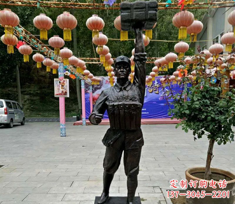 温州董存瑞铜雕精致迷人的手工雕塑艺术